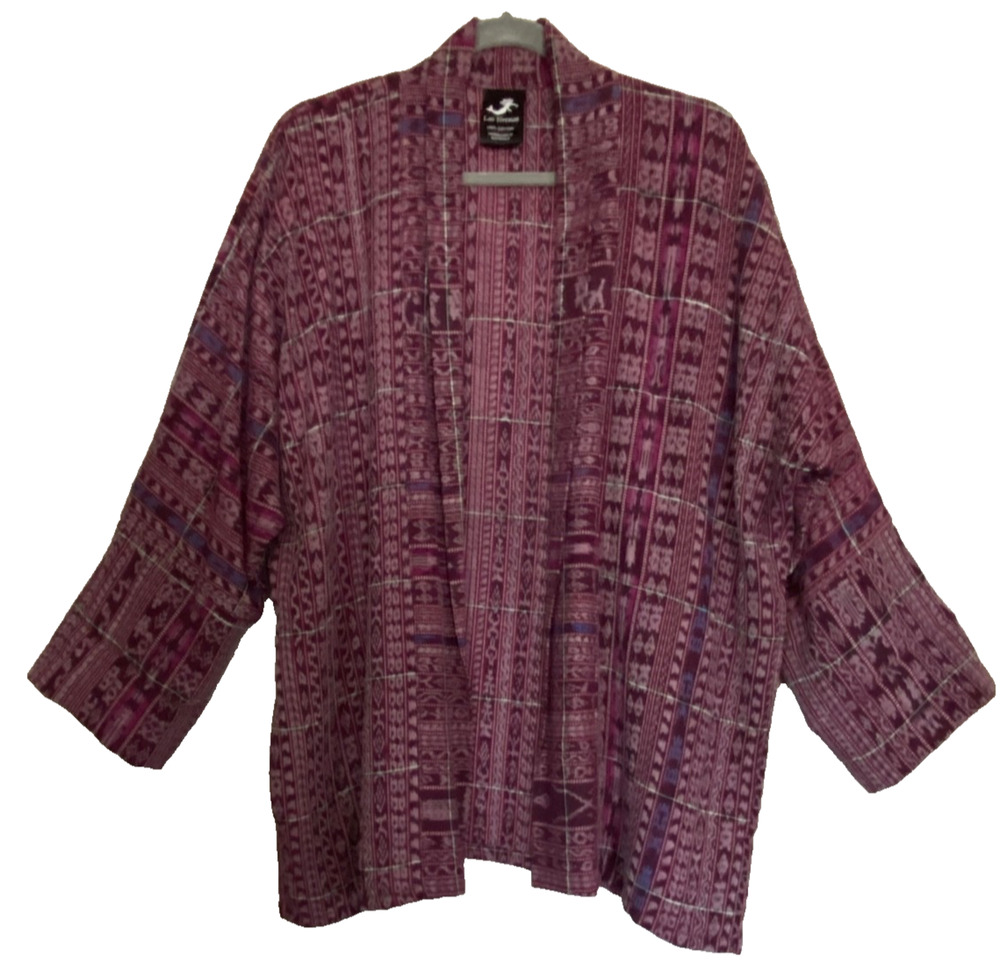 Vintage Art to Wear Handwoven Ikat Jacket Ethnic Rare Boho Guatemala LAS SIRENAS